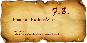 Famler Bodomér névjegykártya